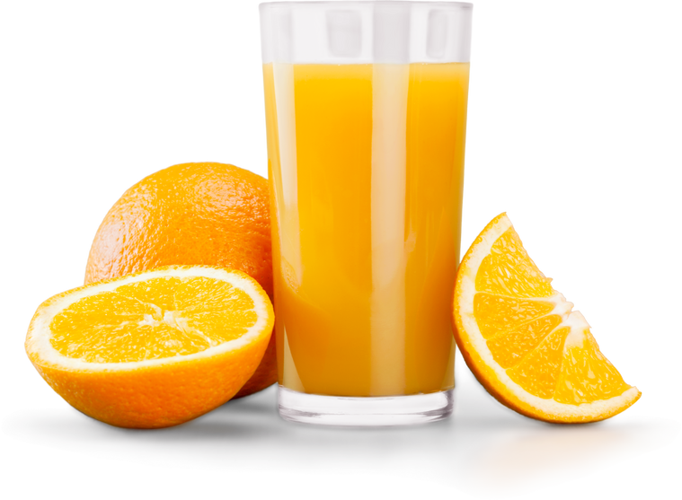 Slices of Orange and Orange Juice