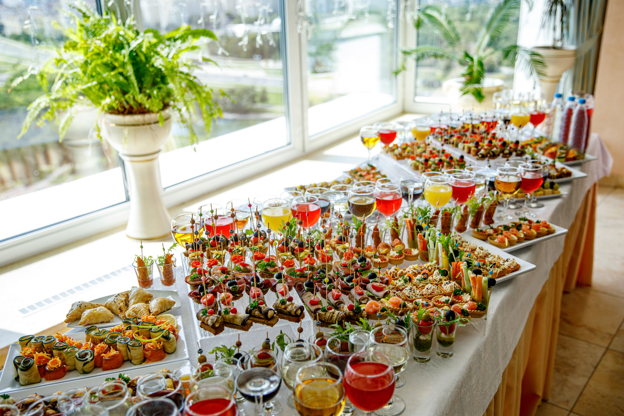 Snack table ready for the event