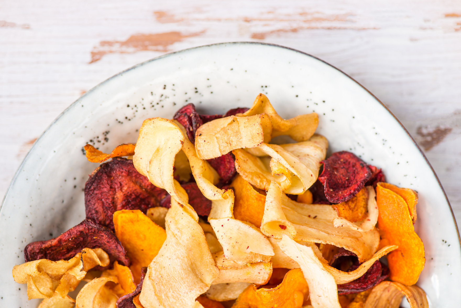 Vegetable Chips in a Bowl