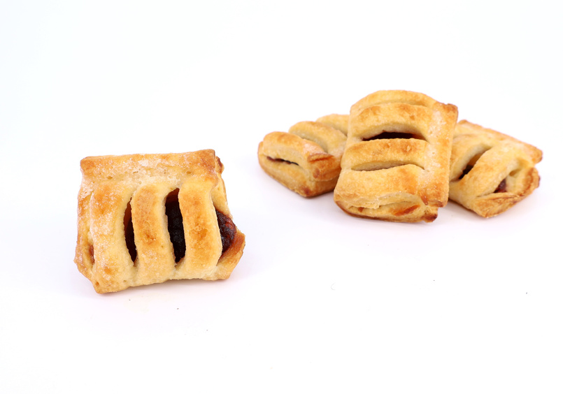 Mini strudels filled with berry jam.